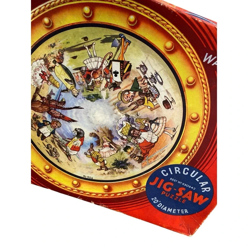 Vintage Waddington's Alice in Wonderland Circular Jigsaw Puzzle No. 504